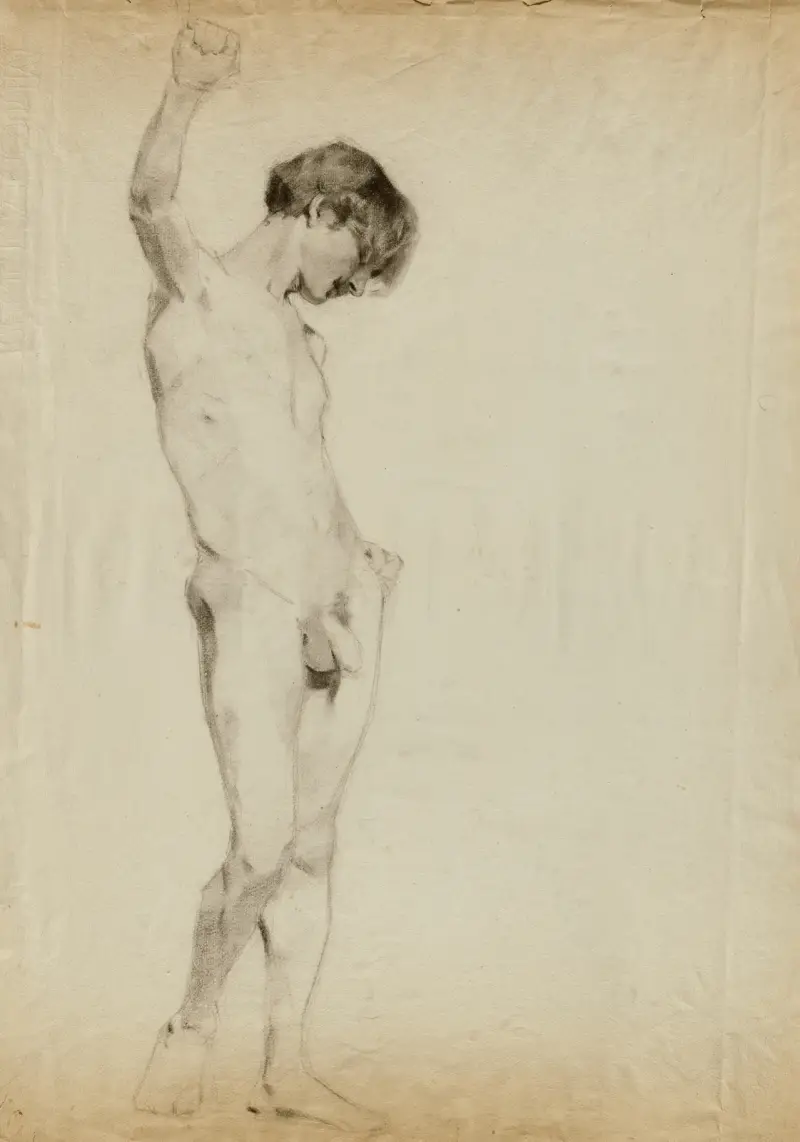 Studie stojícího mužského aktu, 1874 – Nr. 1, Kenyon Cox