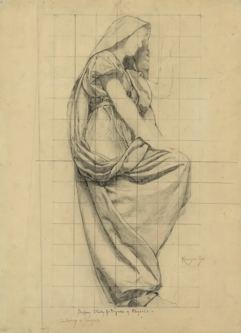 Drapery study for figure of Physics av Kenyon Cox