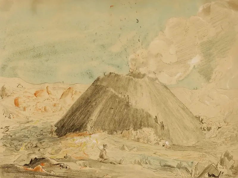 Figuren in der Nähe eines Vulkans von Miner Kilbourne Kellogg