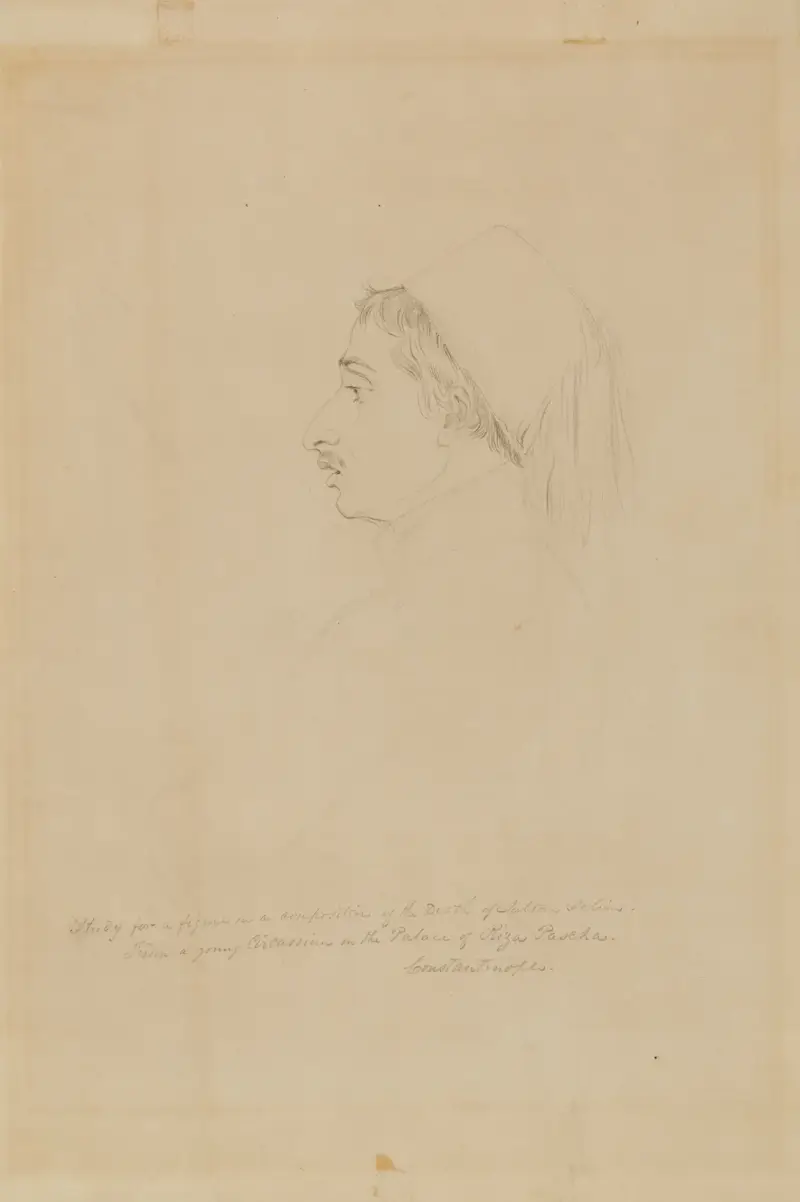 Studie für eine Figur in einer Komposition von Sultan Selims Tod von Miner Kilbourne Kellogg