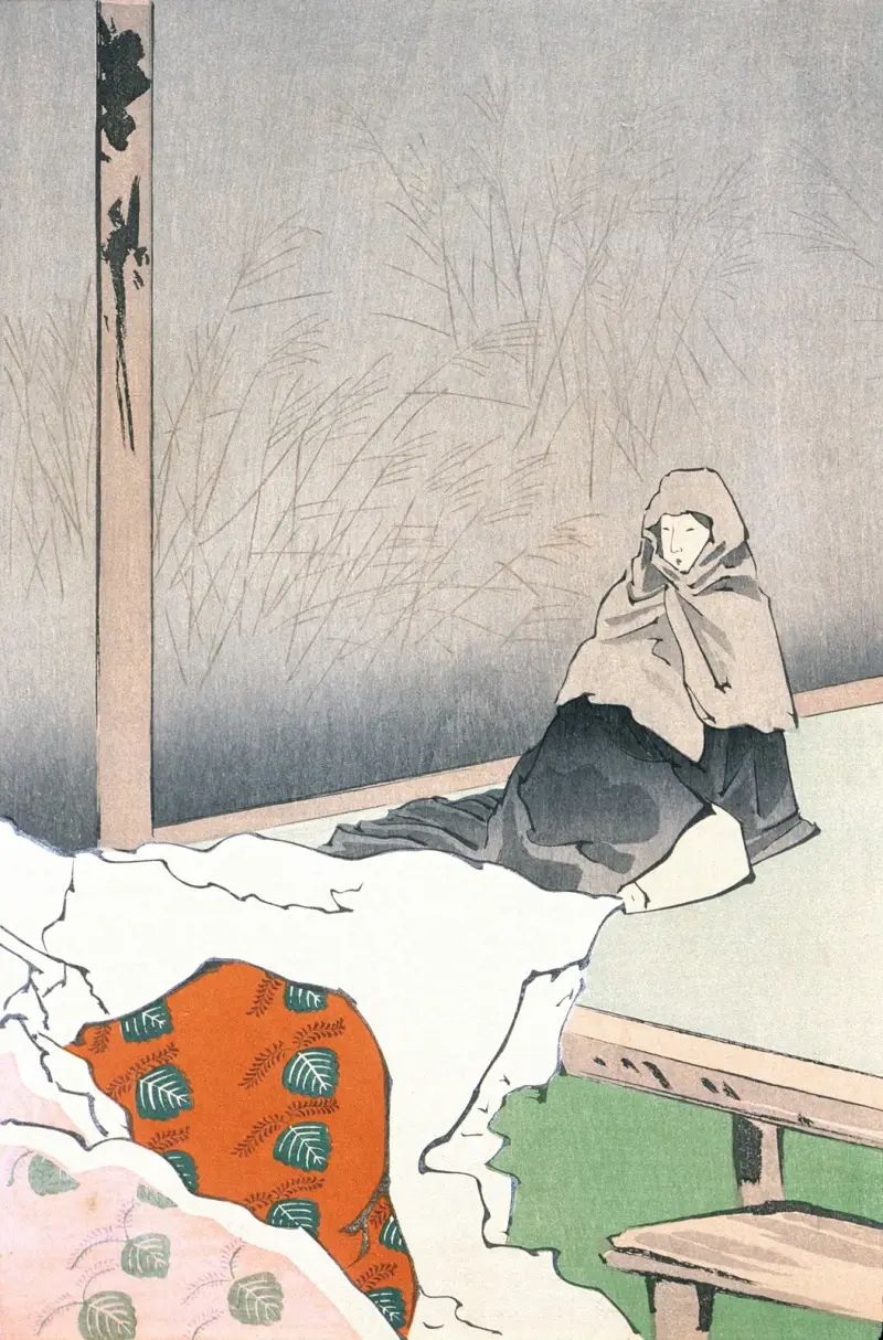 The Dancer Hotoke Gozen at Giōji av Kobayashi Kiyochika