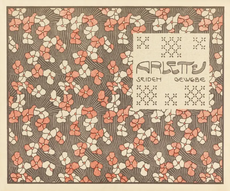 Arlette hedvábná tkanina, Koloman Moser