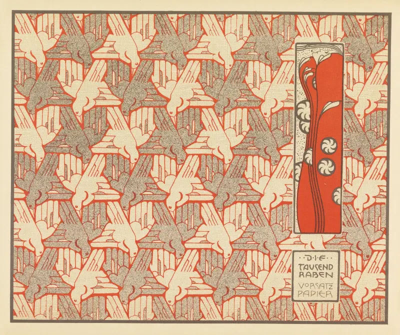 Die Tausend Raben Vorsatz Papier (A Thousand Ravens Book End Paper) av Koloman Moser