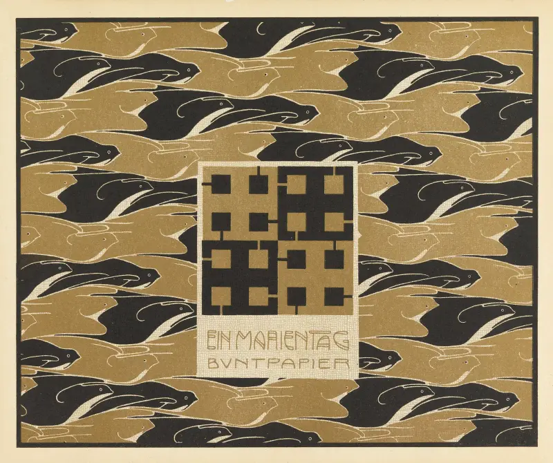 Mariánský den – zdobený papír, Koloman Moser