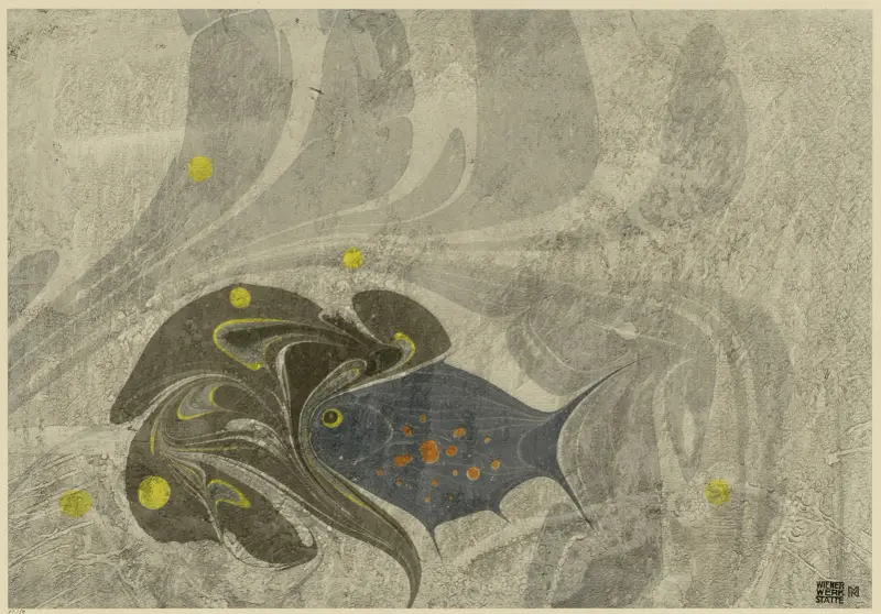 Mramorový papír (s motivem ryby), 1903 – Nr. 2, Koloman Moser