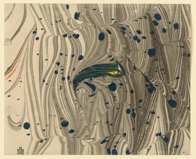 Marmorpapier mit stilisiertem Fisch av Koloman Moser