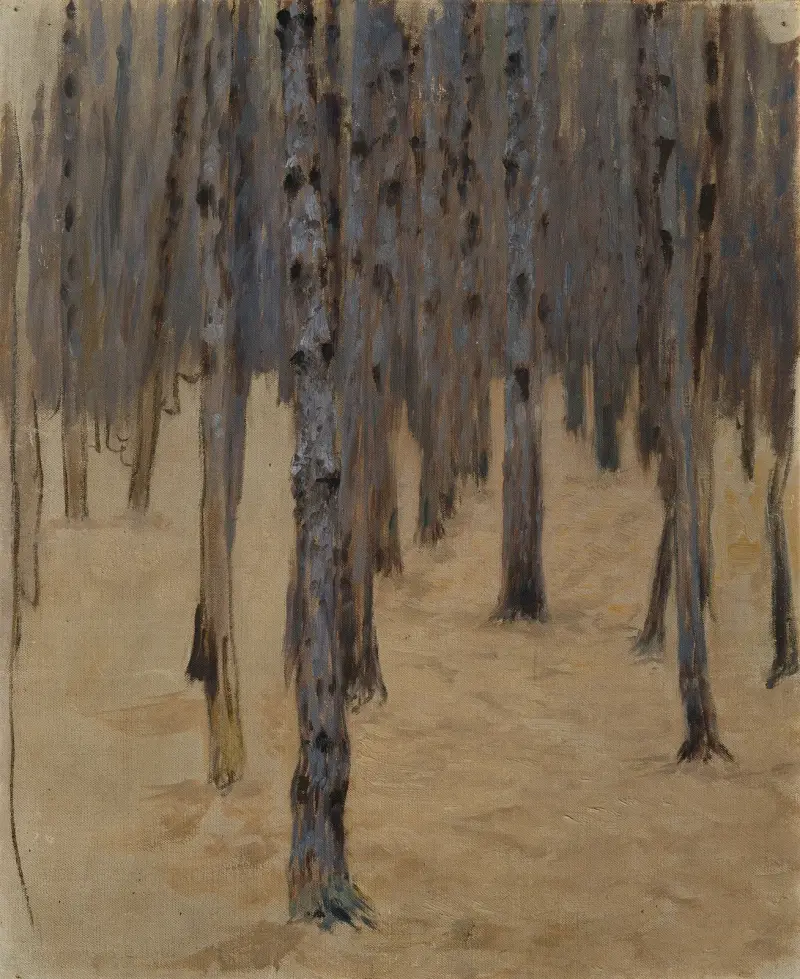 Nadelwald im Schnee av Koloman Moser