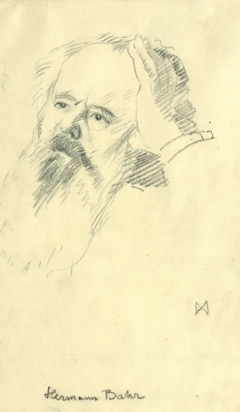 Porträt Hermann Bahr av Koloman Moser