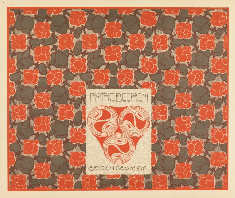 Rothebeeren Seiden Gewebe (Red Berries Silk Weaving) av Koloman Moser