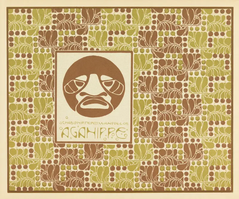 Schablonierter Wanddecor Agahippe (Agahippe Stencilled Wall Decoration) av Koloman Moser