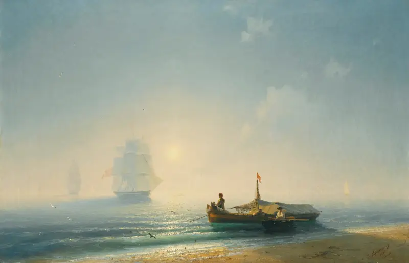Fishermen At Dawn, Naples av Ivan Konstantinovich Aivazovsky