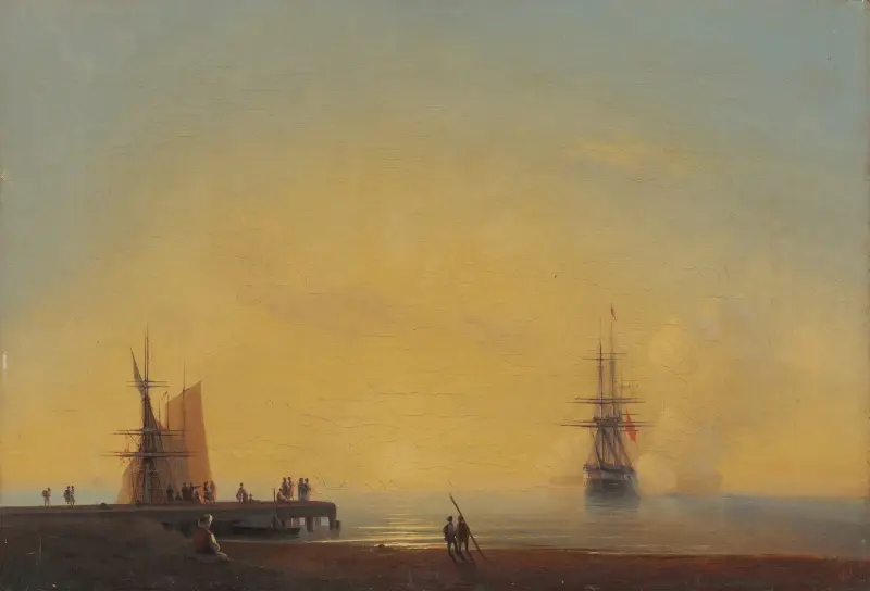 In the roads, Evening av Ivan Konstantinovich Aivazovsky