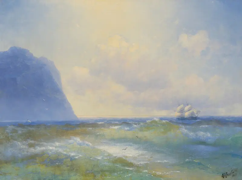 Ship At Sea av Ivan Konstantinovich Aivazovsky