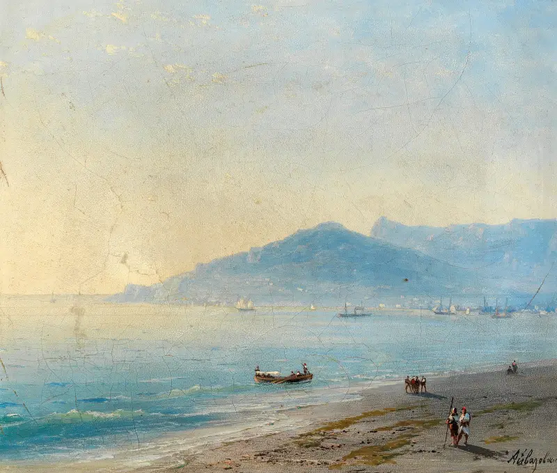 The Bay of Yalta with the Magobi and Ai Petri mountains av Ivan Konstantinovich Aivazovsky