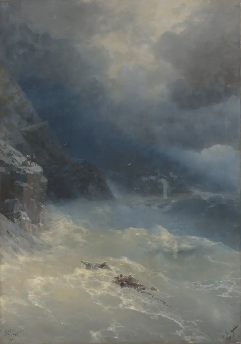 The storm at Cape Aya av Ivan Konstantinovich Aivazovsky