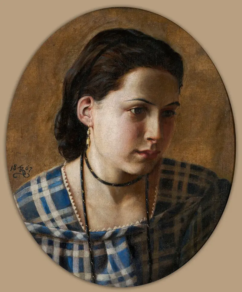 Portrait of Vilhemine Erichsen av Kristian Zahrtmann