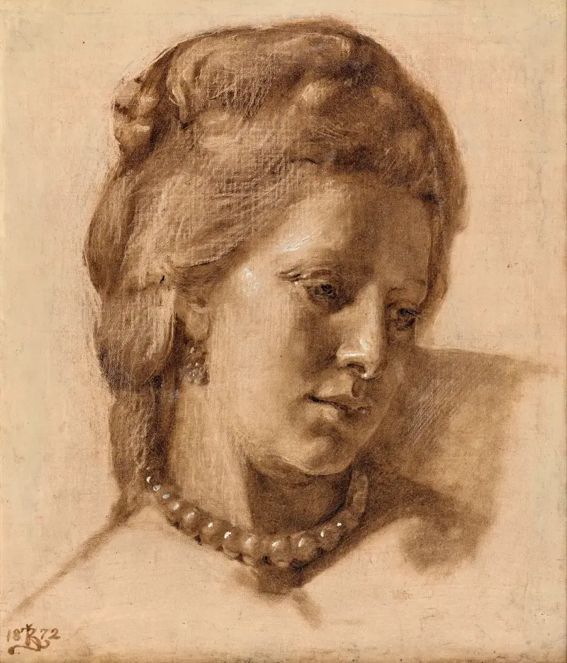 Queen Caroline Mathilda (study for the 1873 work; Scene from Christian VII’s Court) av Kristian Zahrtmann