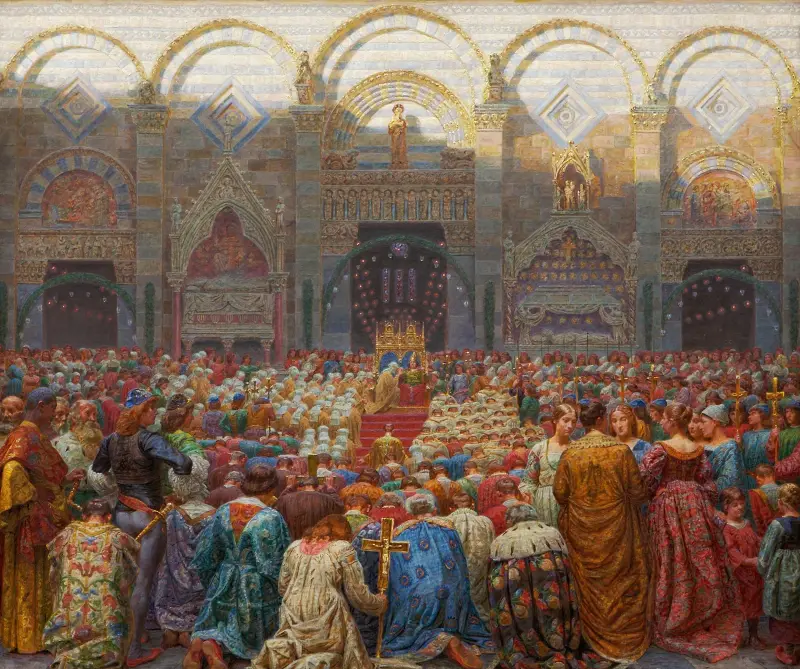 The mysterious wedding in Pistoia av Kristian Zahrtmann