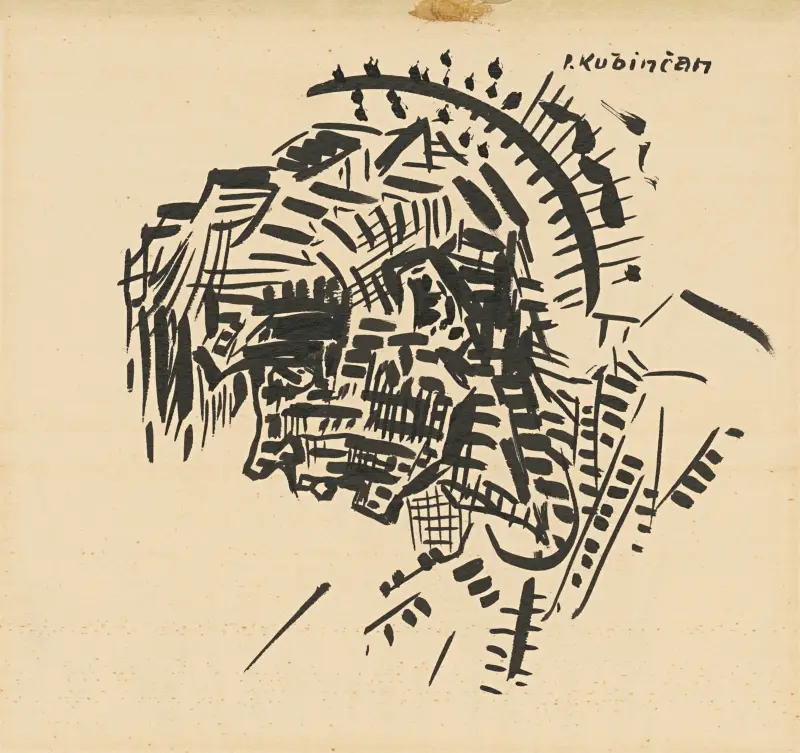 Kopf (Selbstporträt als P. Kubínčan) von Arnold Peter Weisz-Kubínčan