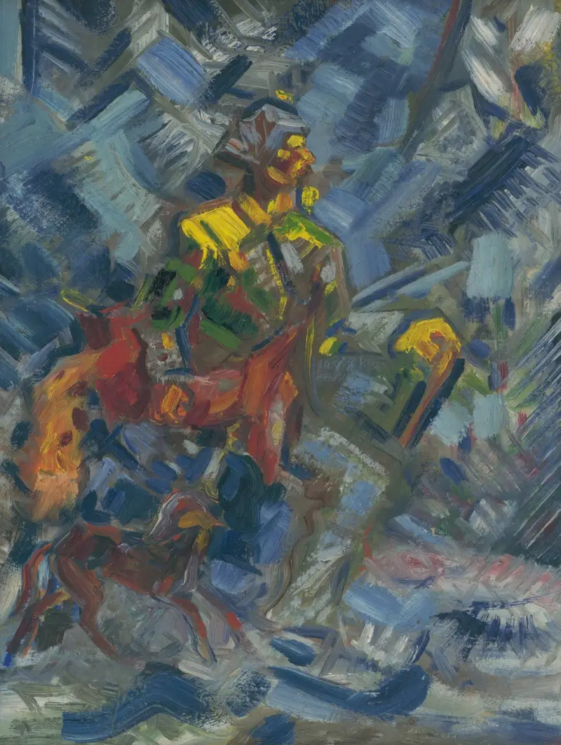 Hunter in a Blue Forest av Arnold Peter Weisz-Kubínčan