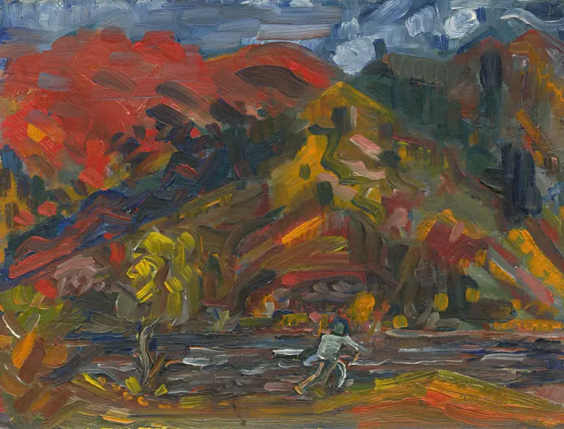Man on the river bank av Arnold Peter Weisz-Kubínčan