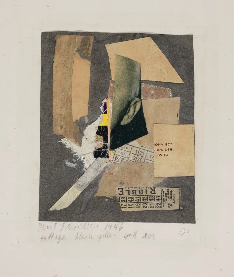 Collage Black Yellow and Ear av Kurt Schwitters