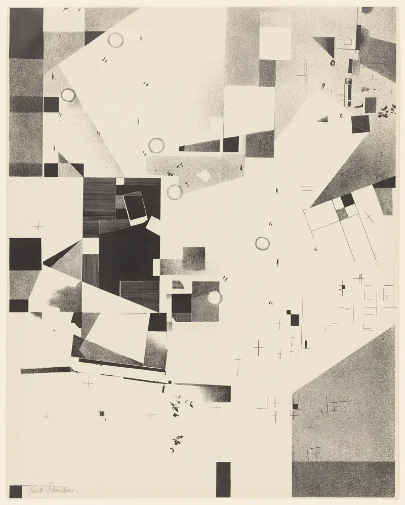 Merz 3. Kurt Schwitters 6 Lithos Pl.2 av Kurt Schwitters