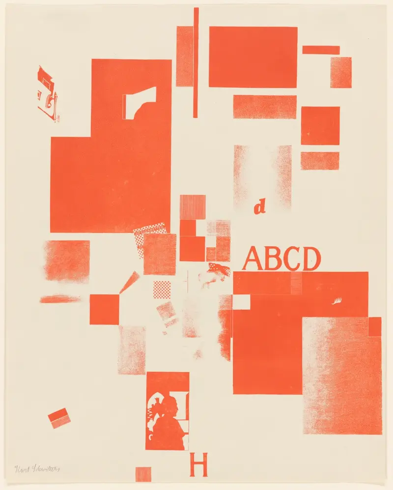 Merz 3. Kurt Schwitters 6 litografier pl. 5 av Kurt Schwitters