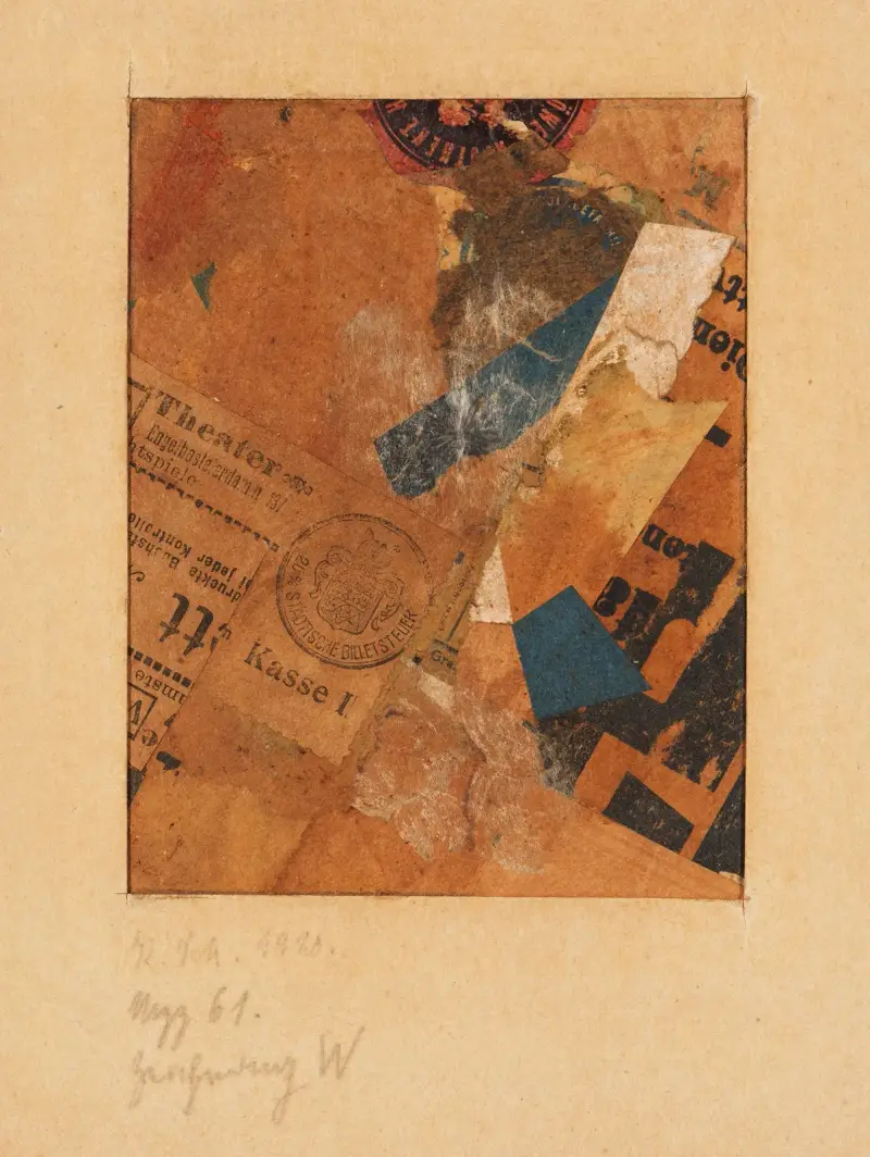 Merz-teckning (Mzz 61 utan titel) av Kurt Schwitters