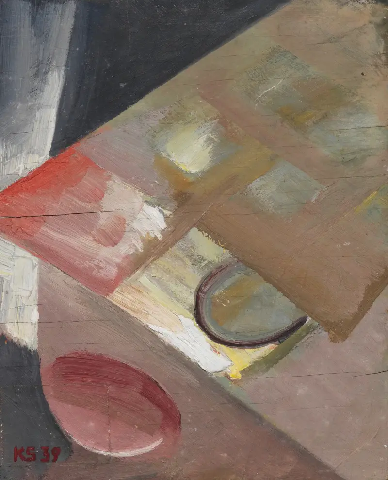 Utan titel (Bild med snedplan) av Kurt Schwitters