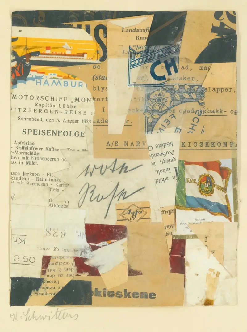 Utan titel (Röd ros) av Kurt Schwitters