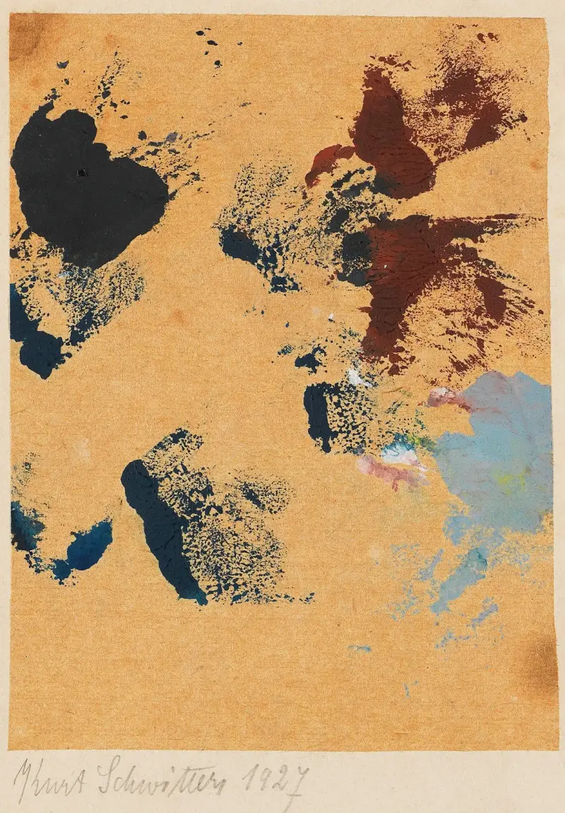 Utan titel (sprutande färg) av Kurt Schwitters