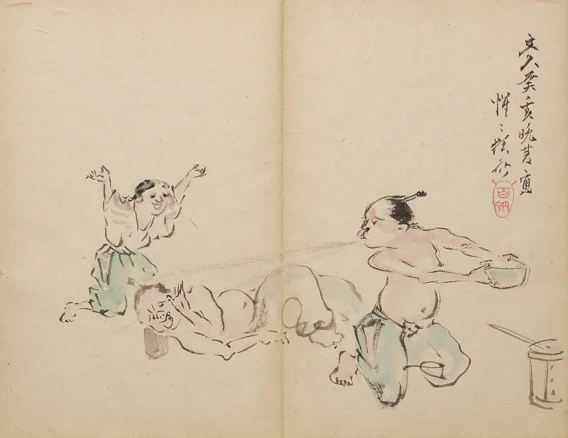 Erfrischender Sprühnebel beim Mittagsschlaf von Kawanabe Kyōsai