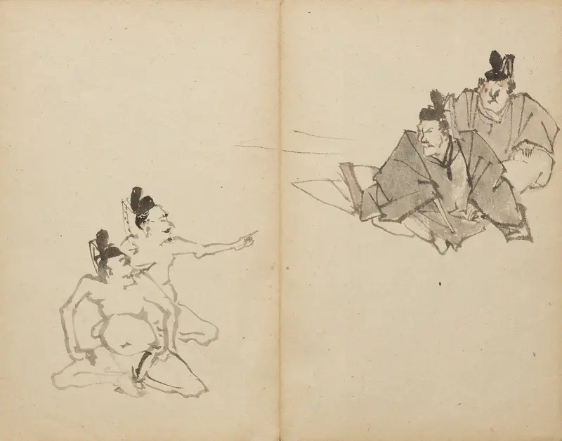 Höflinge von Kawanabe Kyōsai