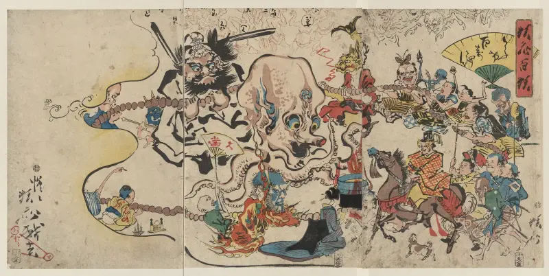 Dōke hyakumanben, Kawanabe Kyōsai