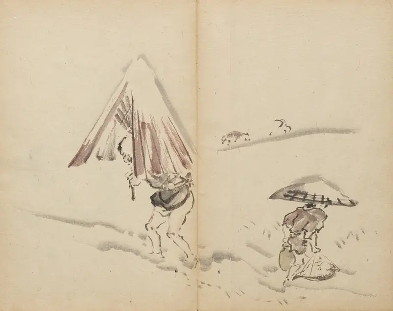 Postavy ve sněhu, Kawanabe Kyōsai