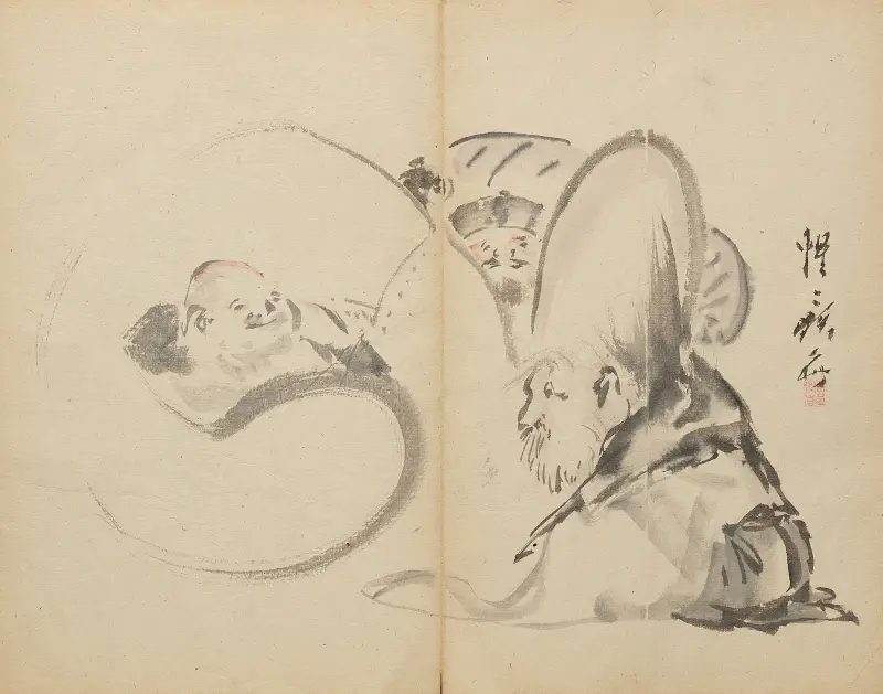 Gods of Good Fortune av Kawanabe Kyōsai