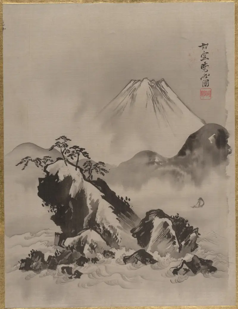 Mount Fuji av Kawanabe Kyōsai