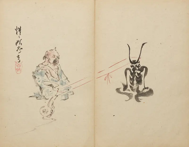 Hlemýžď proti démonovi, Kawanabe Kyōsai