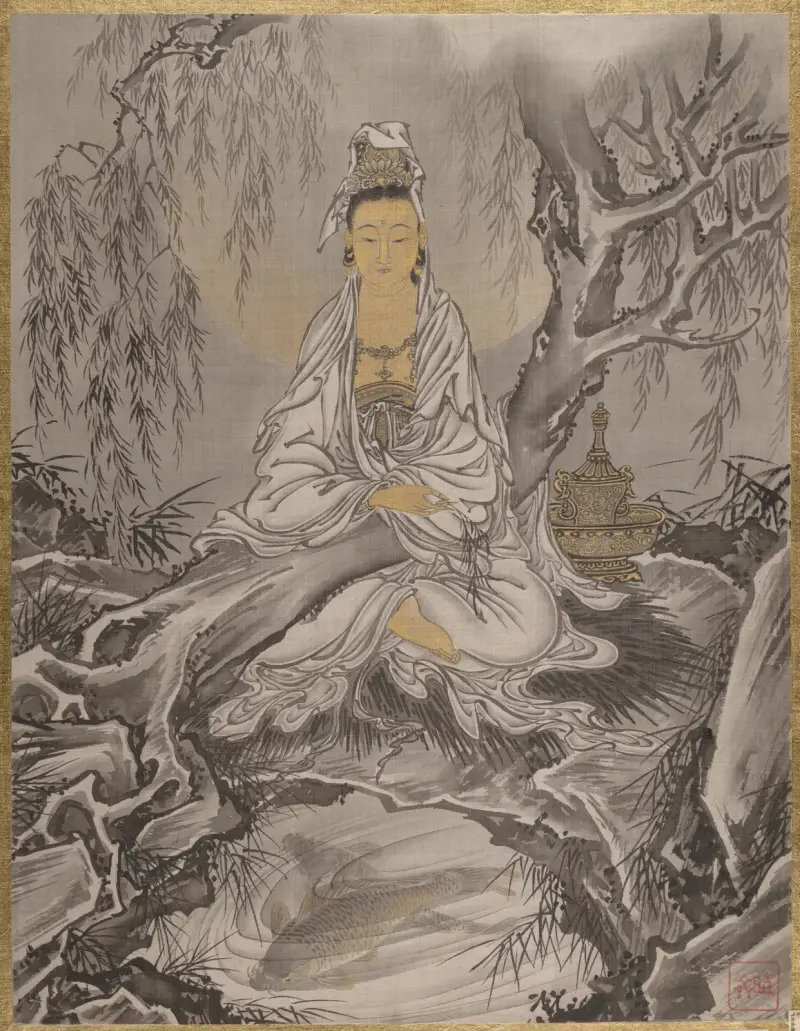 Kannon v bílém rouchu, Kawanabe Kyōsai