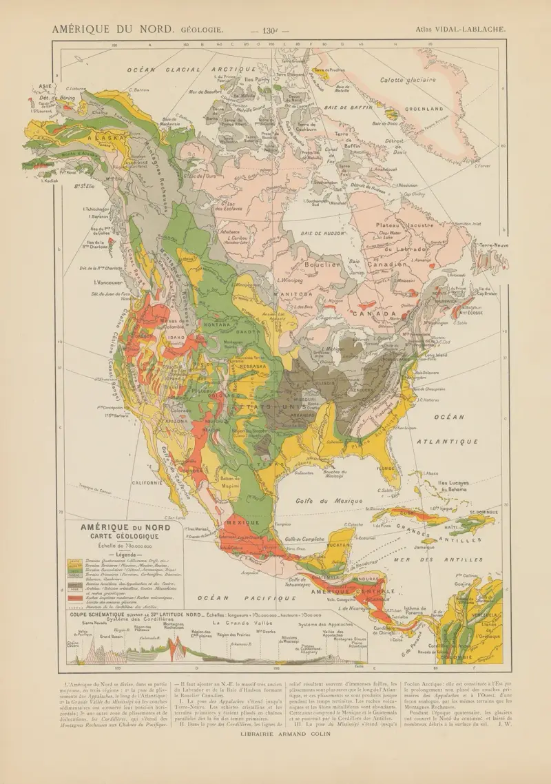 Nordamerika. Geologie von Paul Vidal de La Blache