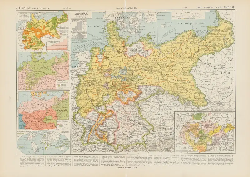 Carte Politique de l’Allemagne av Paul Vidal de La Blache