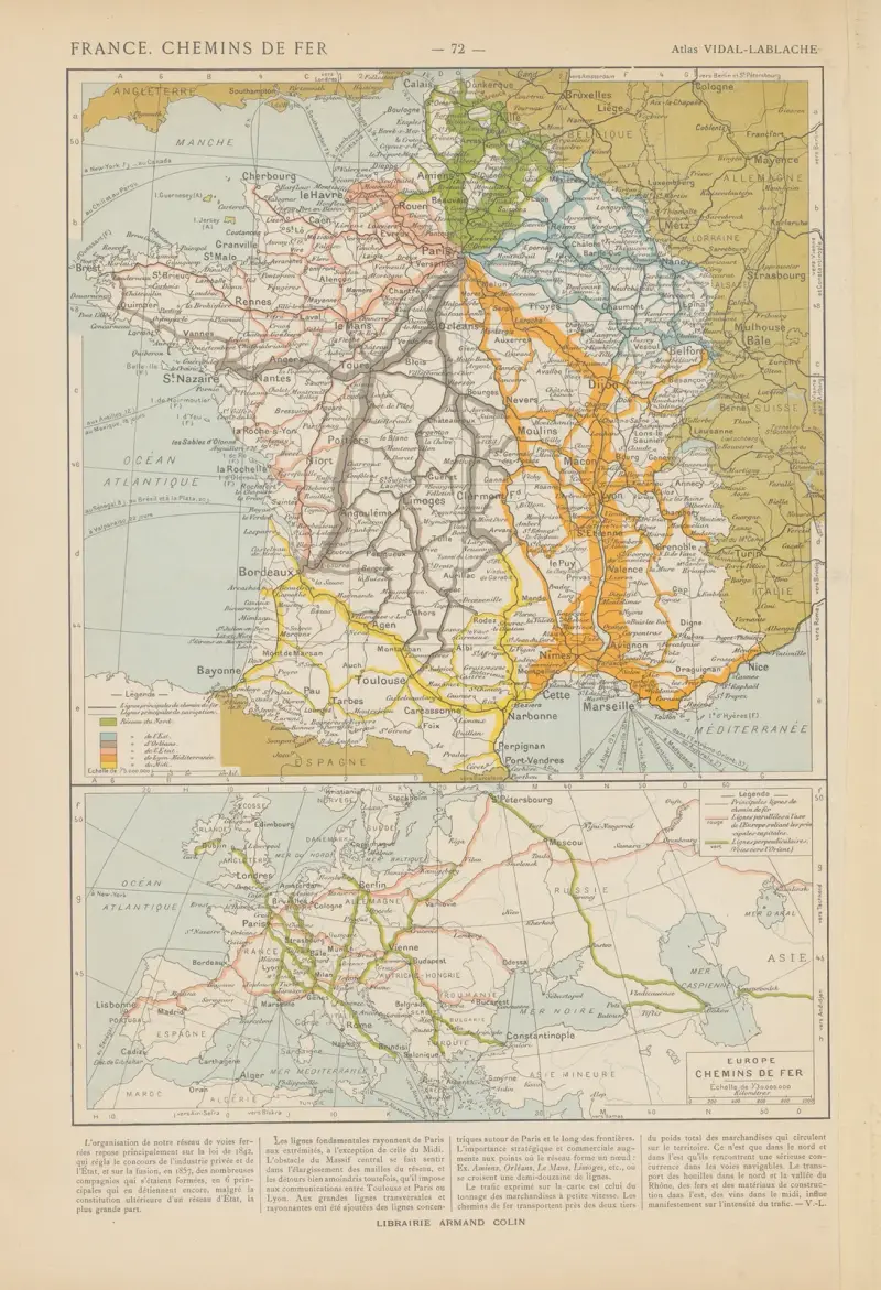 Francja. Chemins de fer, Paul Vidal de La Blache