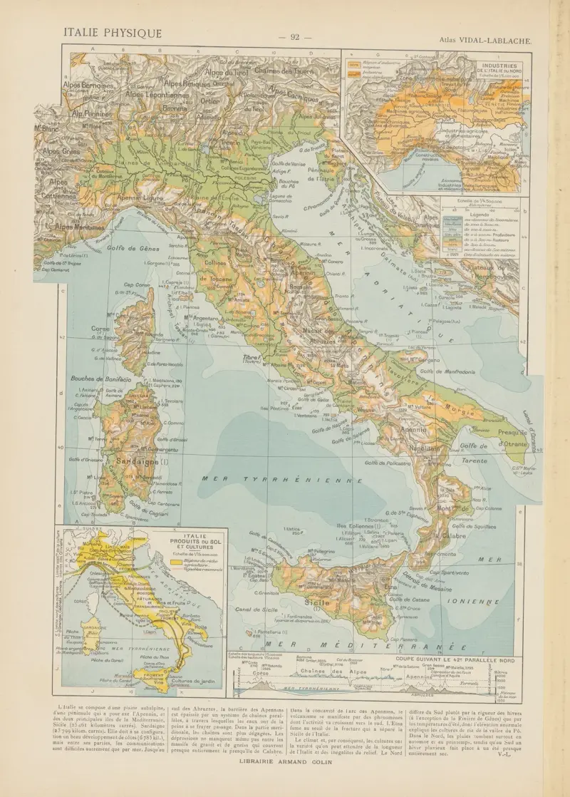 Italie Physique av Paul Vidal de La Blache