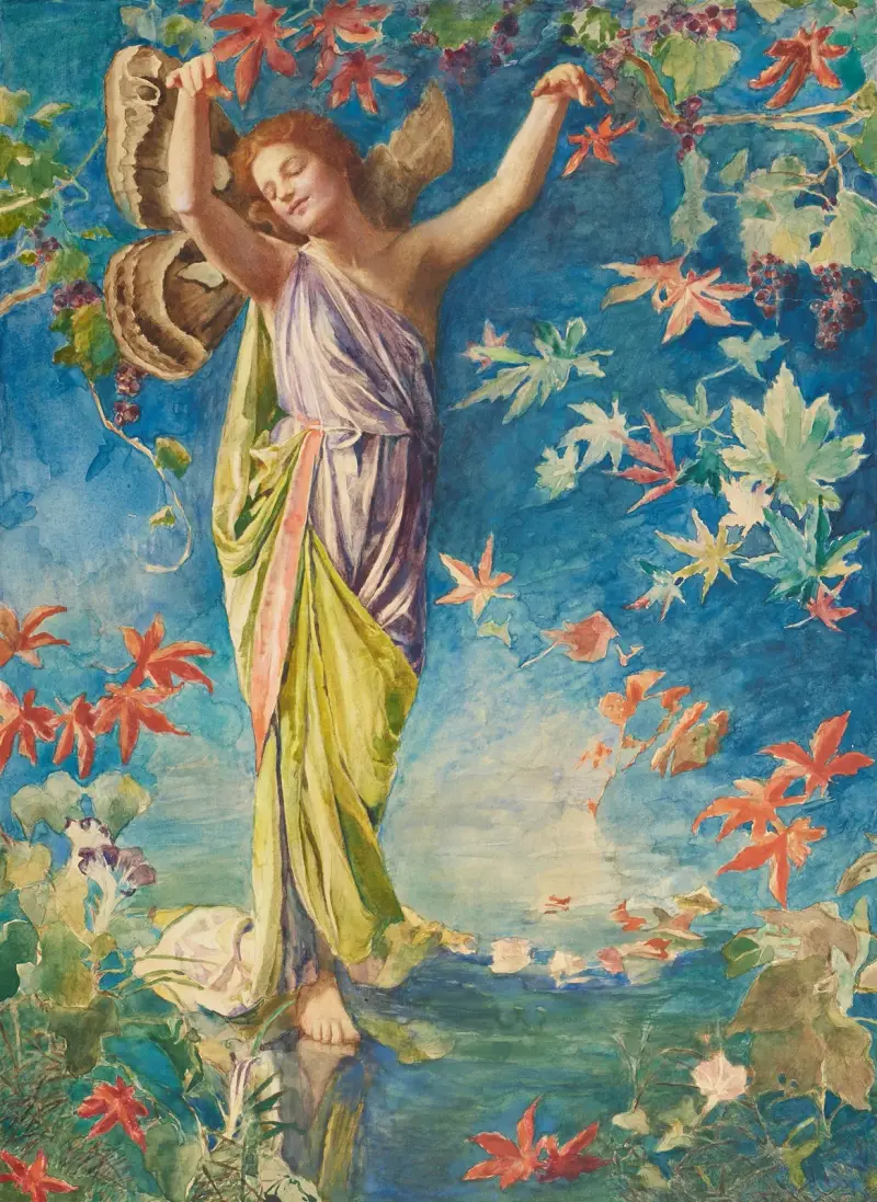 Höstlöv som skingras av John La Farge