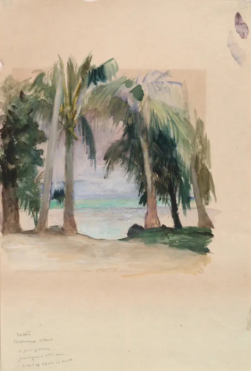 Palmer vid havet av John La Farge