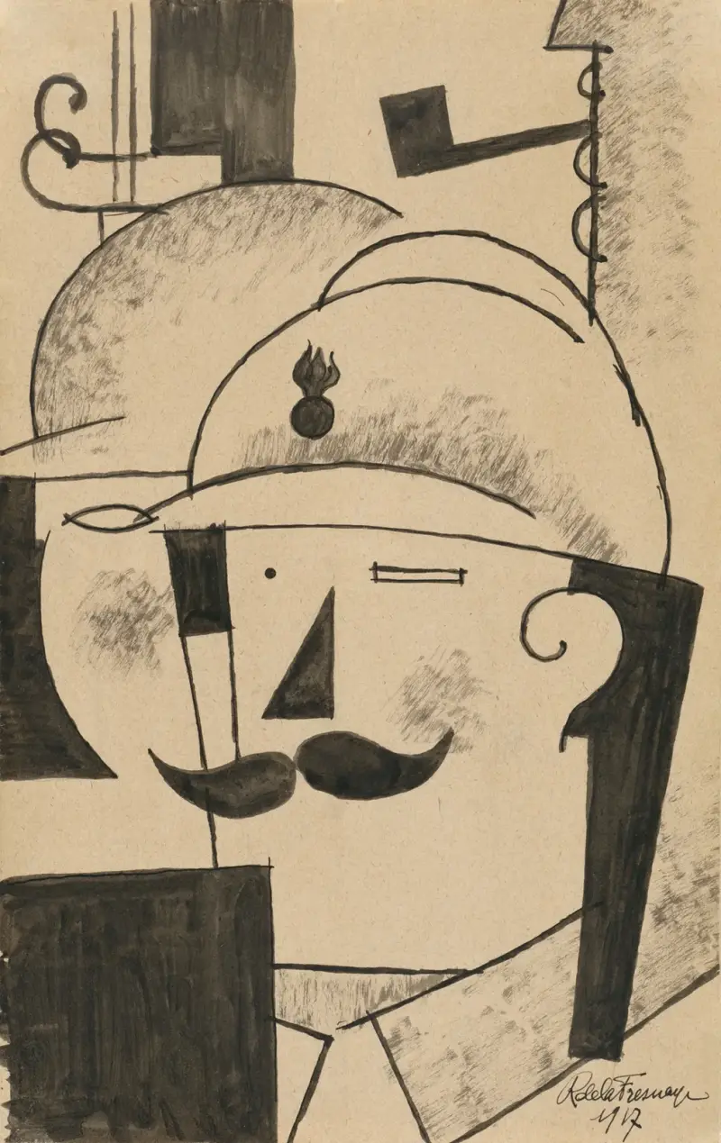 Dwóch piechurów w hełmach, Roger de La Fresnaye