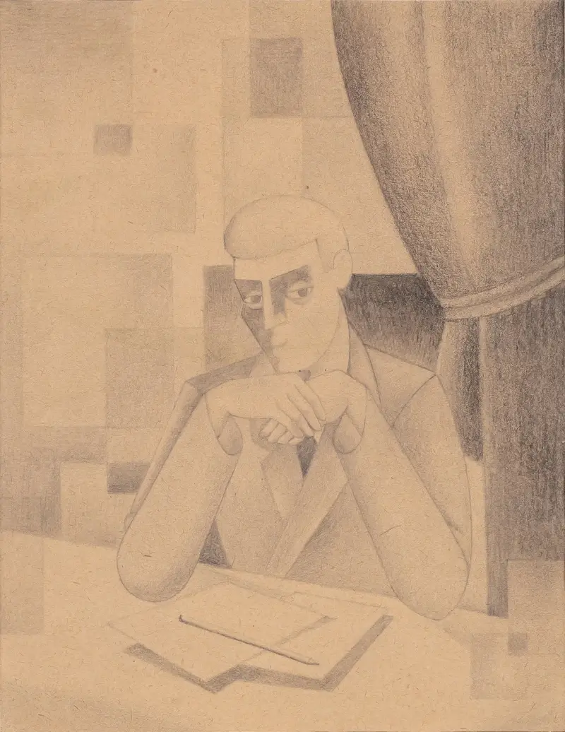 Siedzący zamyślony mężczyzna, Roger de La Fresnaye