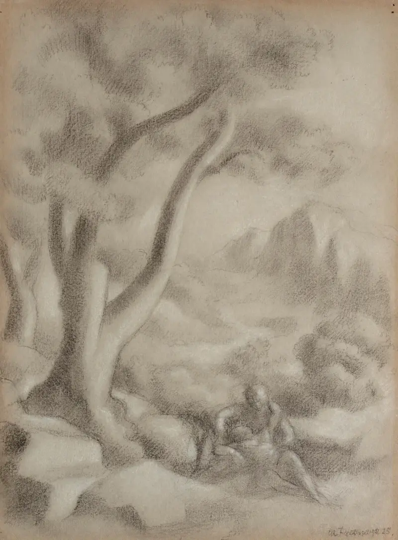 Kochankowie, ożywiony krajobraz, Roger de La Fresnaye