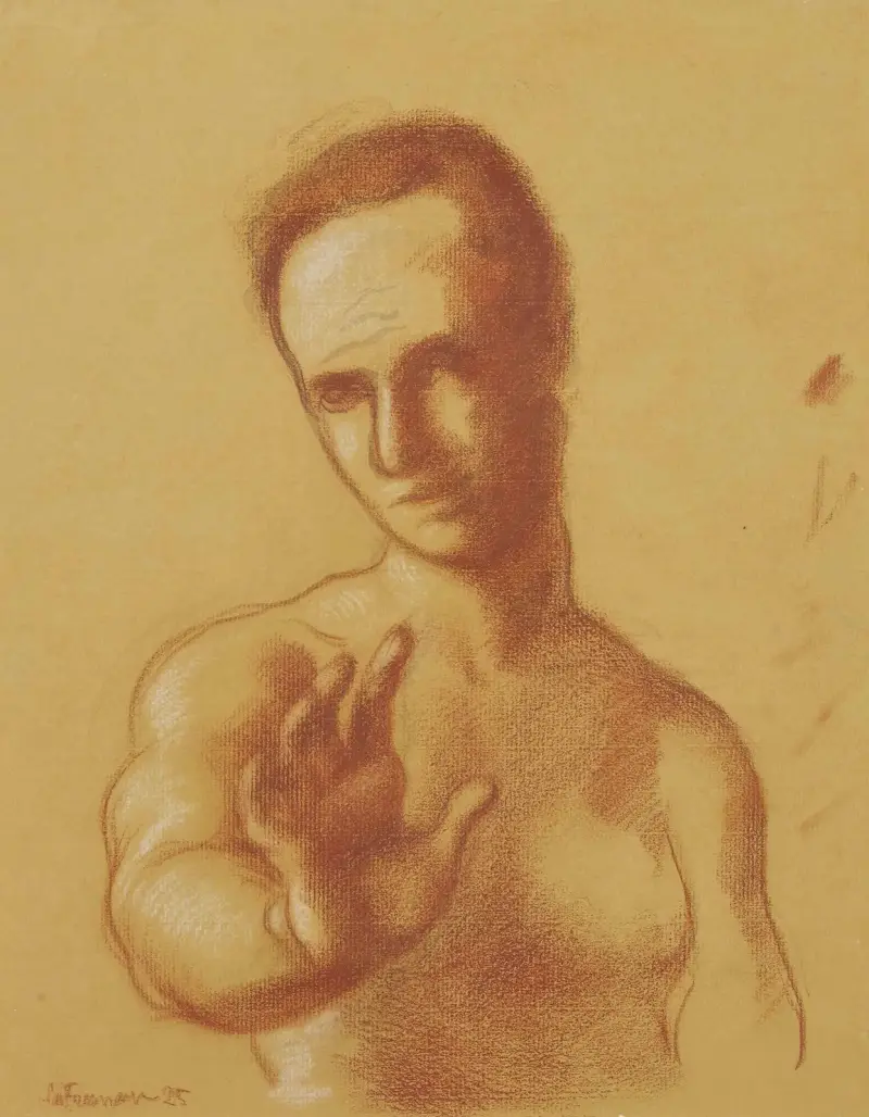 L’homme au bras tendu av Roger de La Fresnaye